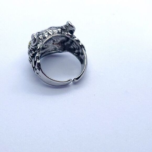 Red Eye Owl Statement Ring 3D Unisex Native American Stainless Steel Jewelry - Picture 6 of 7